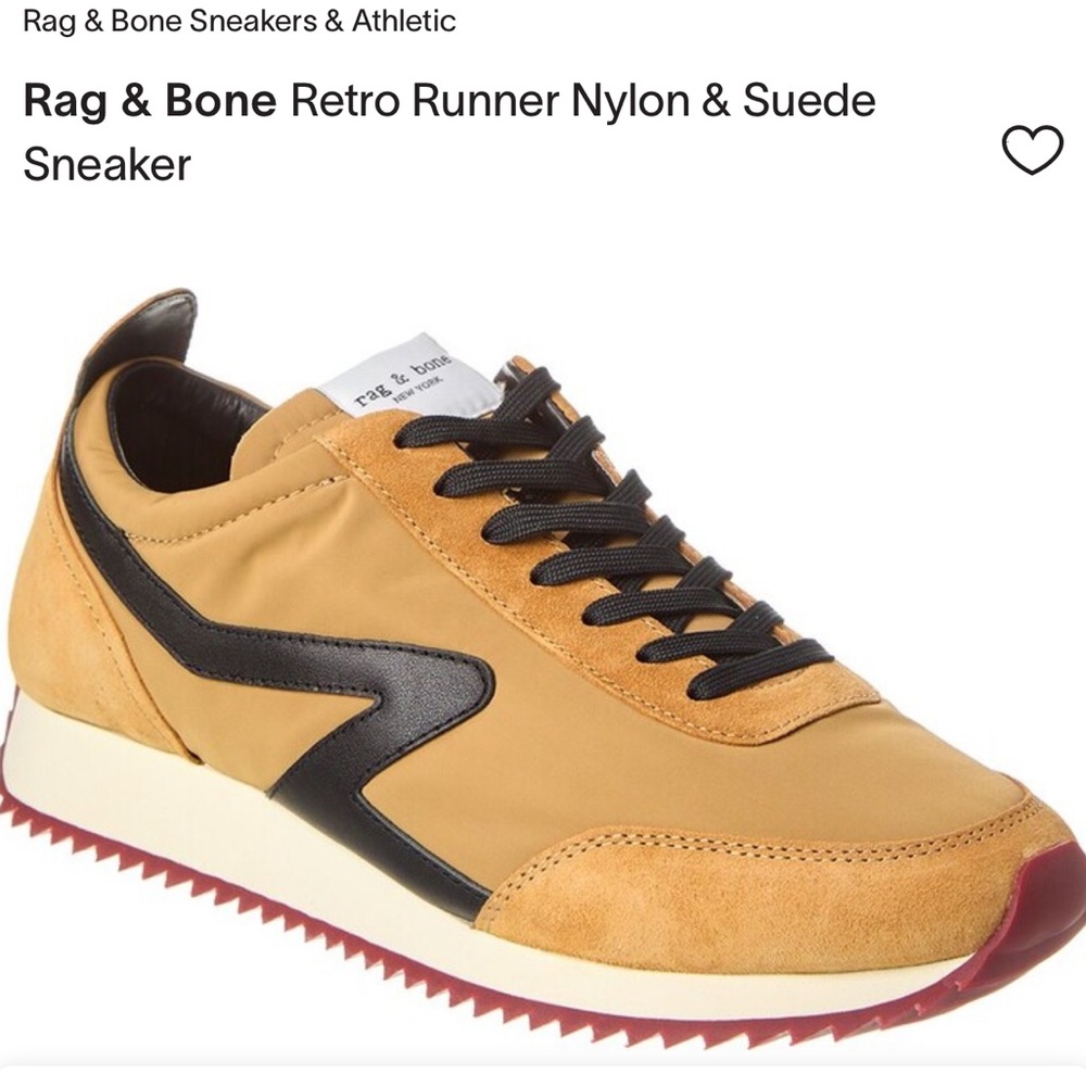 Rag & Bone Retro Recycled Runner Sneakers in Mustard size 38.5